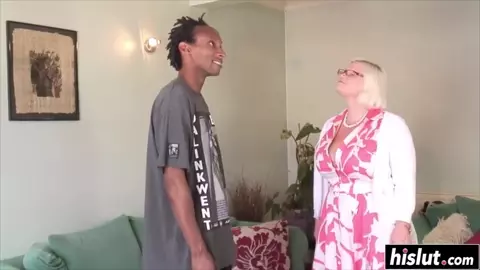 Mature blonde fucked by a black dude