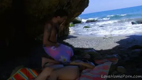 Brunette Beauty Craves Hard Cock At The Beach