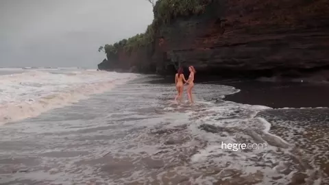 Hegre - Clover And Natalia A Black Beach Bali Shoot