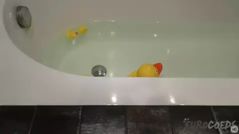 EuroCoeds - rubber ducky bathtub masturbation with sama