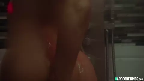 Lesbian girlfriends shower oral sex