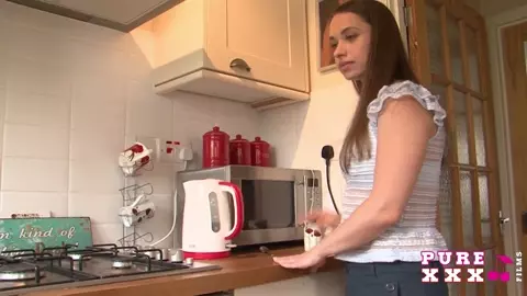 Olga Cabaevafucks her stepson in the kitchen