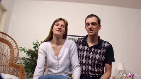 Stupid German Cuckold let his Anorexic wife Fuck Strang
