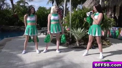 Cheerleader fuck fest with sexy babes