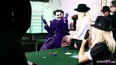 The Joker Porn Parody Group Sex with 4 perfect Teen Gir