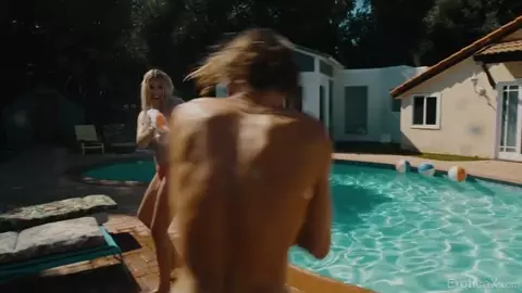 Blonde hottie fucking at the pool
