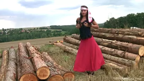 WeAreHairy - Promesita - Logs Red Skirt Masturbation