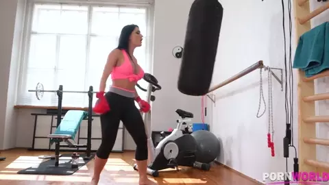 Honey Demon's juicy pussy in the gym