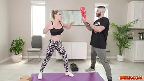 Hot Kayla Paige training for a big fight
